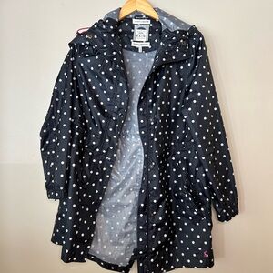 Joules Women’s Rain Jacket - Size 4, Navy with white polka dots